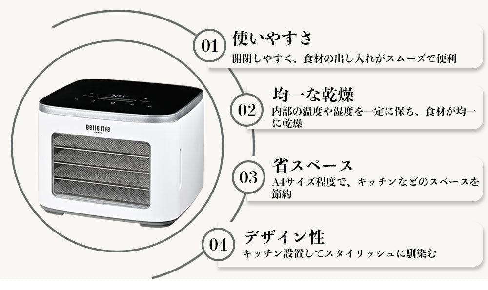 フードドライヤー 食品乾燥機 野菜乾燥機 ドライフードメーカー ドライフルーツ ドライフード 食品脱水機 ディハイドレーター 2in1 ビーフジャーキー ミニ扉式